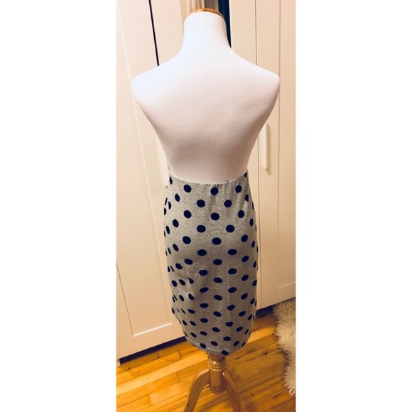 Forever 21 Retro Grey Polka Dot Pencil Midi Skirt Size Large - Picture 4 of 4
